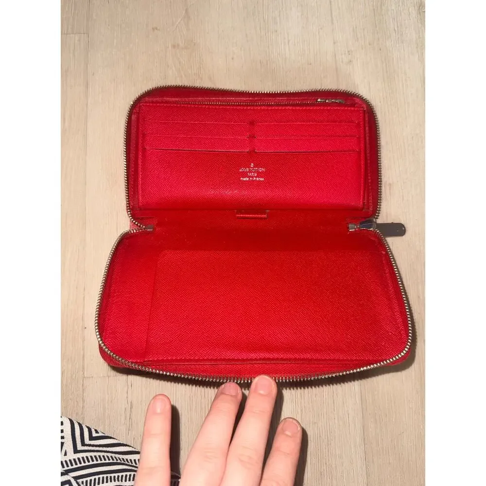 Louis Vuitton Red Epi Zippy Organizer Wallet